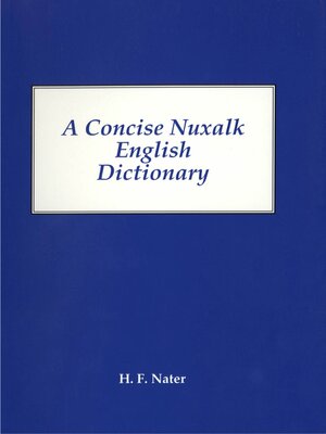 cover image of A concise Nuxalk-English dictionary